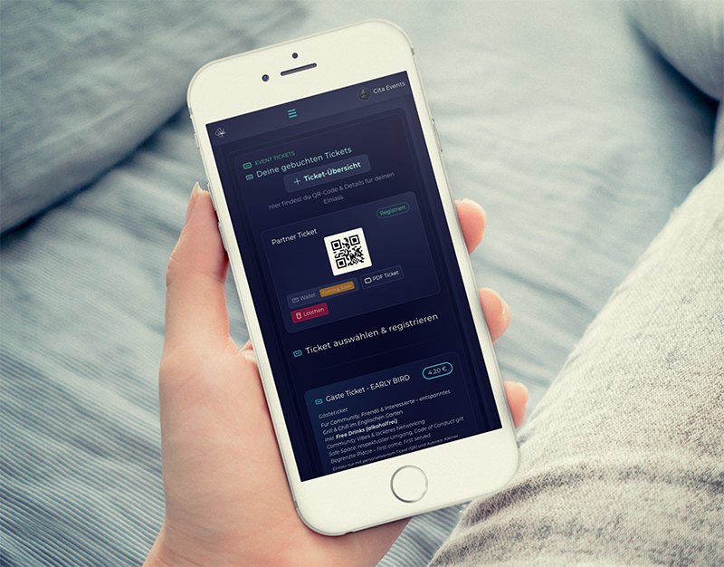 Cita.Events – Dashboard & Ticketing Vorschau